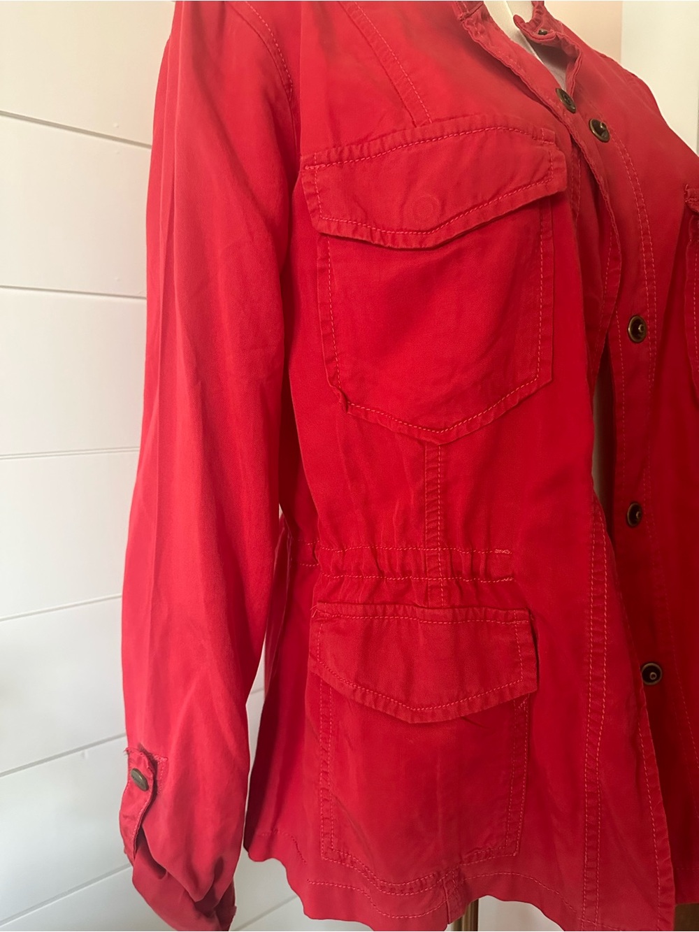 NEW Sanctuary Red Utility Jacket with Snap Front - Picture 3 of 8